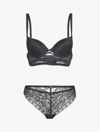 Ensemble floral à liens croisés - noir - 3