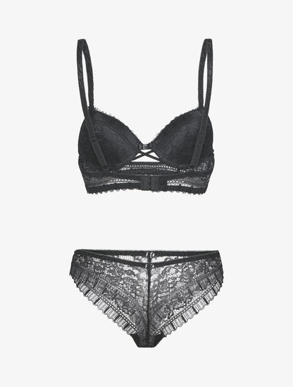 Ensemble floral à liens croisés - noir - 2