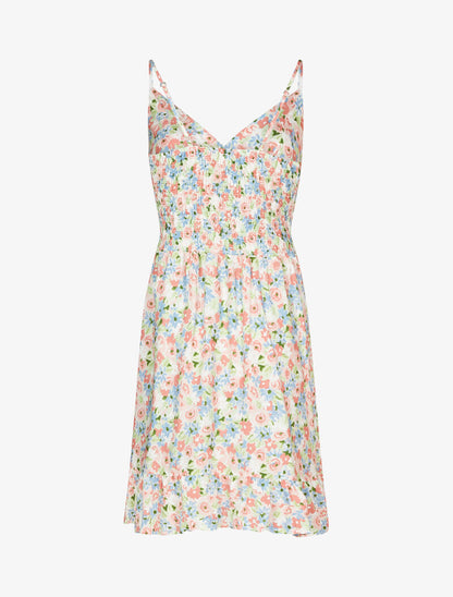 Robe légère fleurie à cache coeur - rose - 2