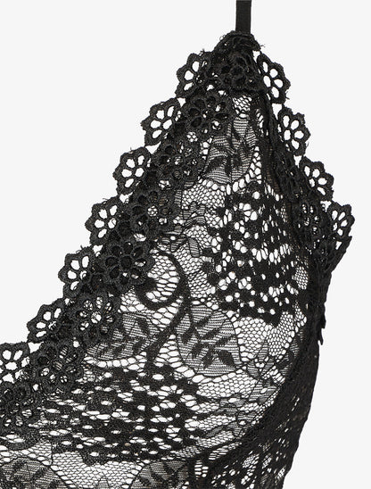 Body uni en dentelle - Noir - 3