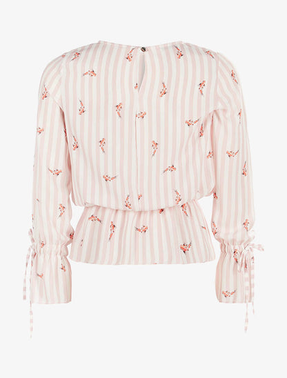 Blouse motifs carpes koï - rose - 2