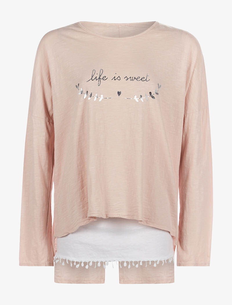 T-shirt life is sweet - rose - 1