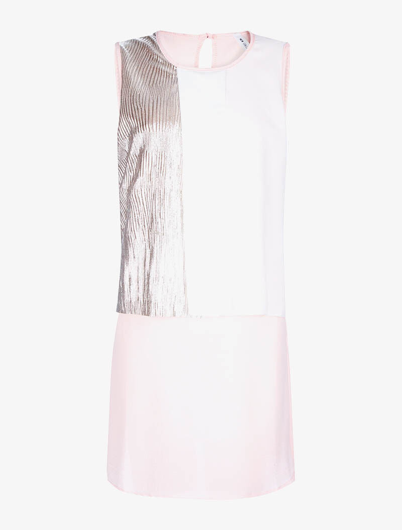 Robe drapés superposés - rose - 1