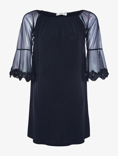 Robe légère manches à  - noir - 1