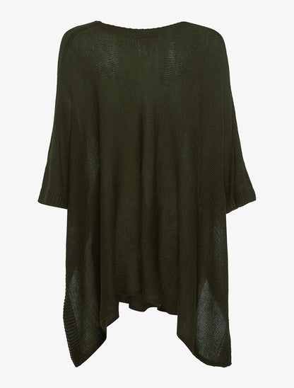 Poncho rectangulaire - kaki - 5