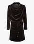 Robe velours pailletée col bénitier - noir - 1