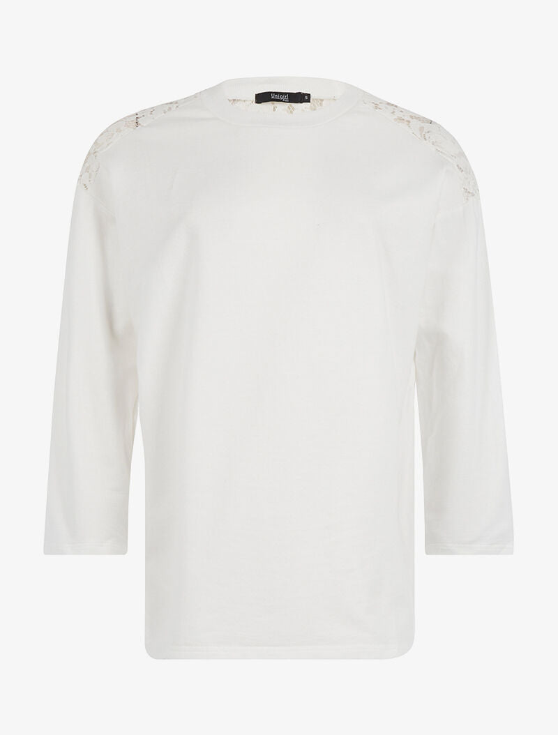Sweat dos en dentelle - blanc - 3