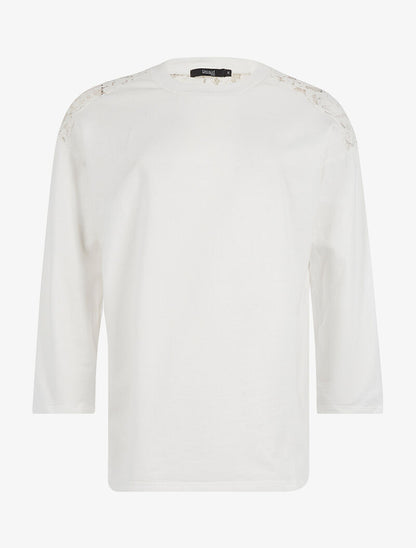 Sweat dos en dentelle - blanc - 3