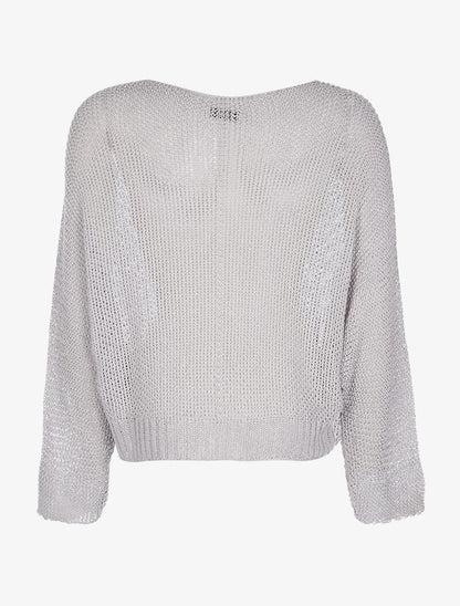 Pull loose en maille - gris - 2