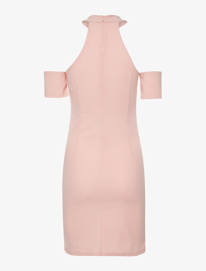 Robe chocker à billes - rose - 2