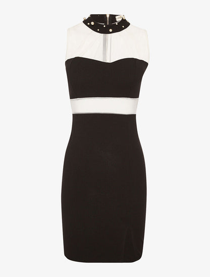 Robe transparence et perles - blanc et noir - 3