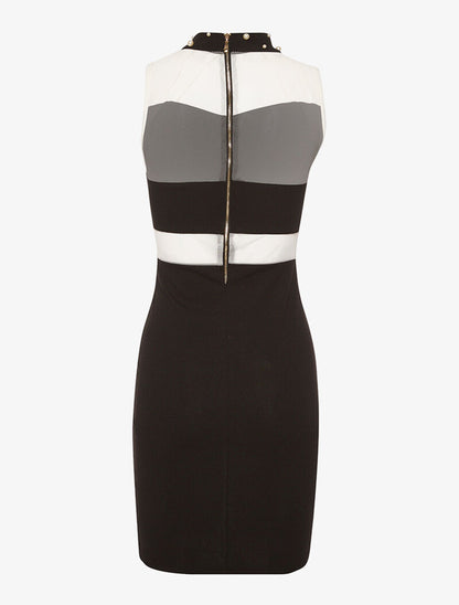 Robe transparence et perles - blanc et noir - 2