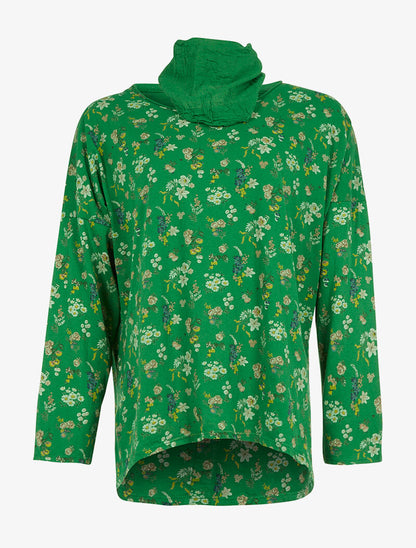 Top ample et foulard - vert - 1
