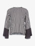 Blouse manches flutes rayée - noir - 1