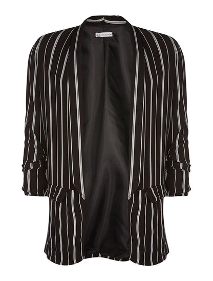 Blazer droit rayé - noir - 1