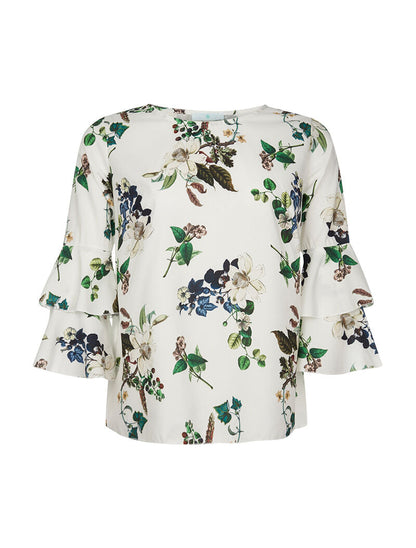 Top vloeiend 3/4 mouwen - wit