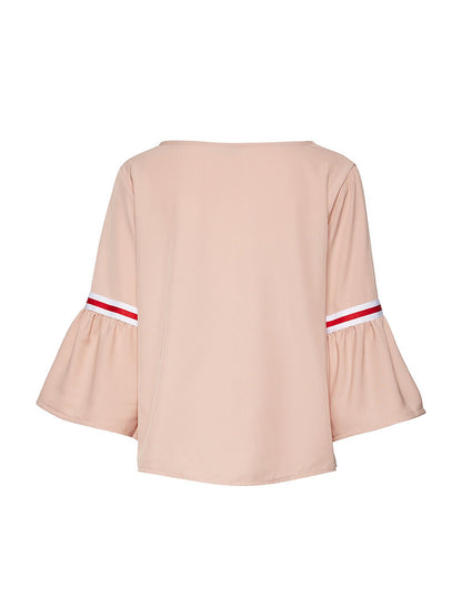 Top manches volantées à lignes sport - beige - 5