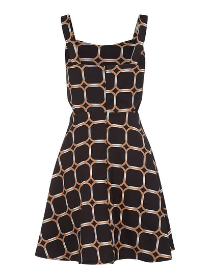 Robe motifs imprimés côtés ouverts - noir - 4
