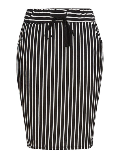 Jupe effet mousseline à rayures - noir/blanc - 3