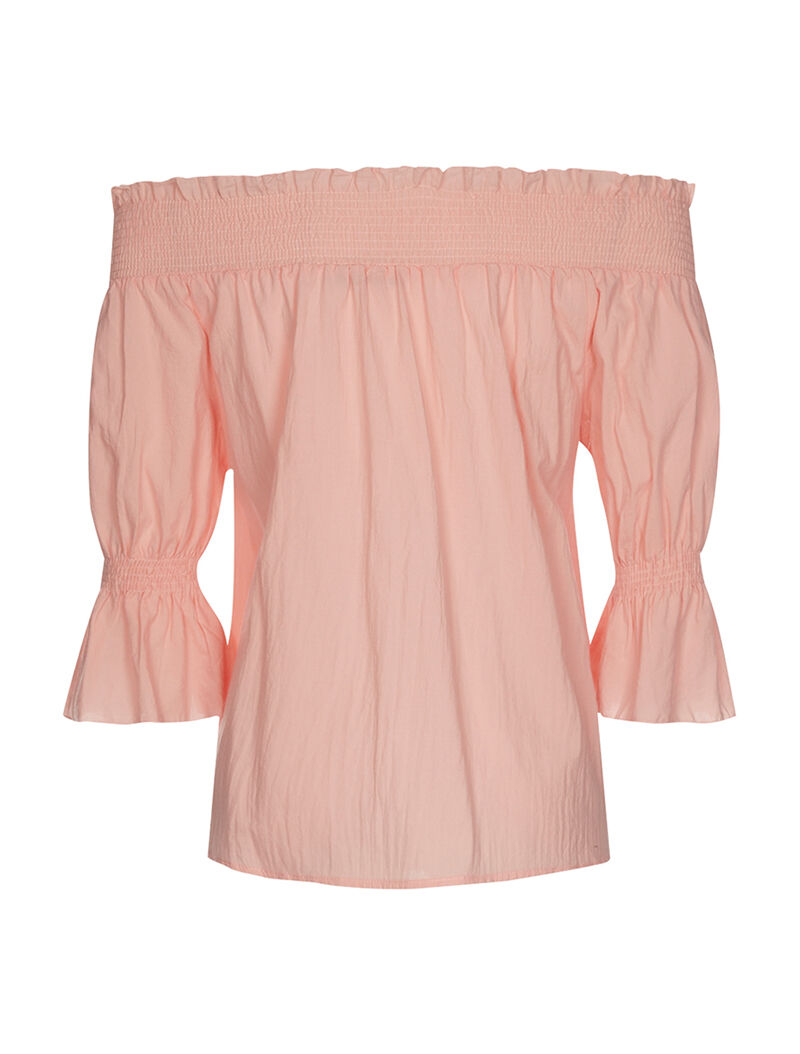 Blouse fleurs en point de croix - rose - 2