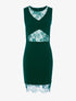 Robe poitrine à empiècement croisé - vert - 8