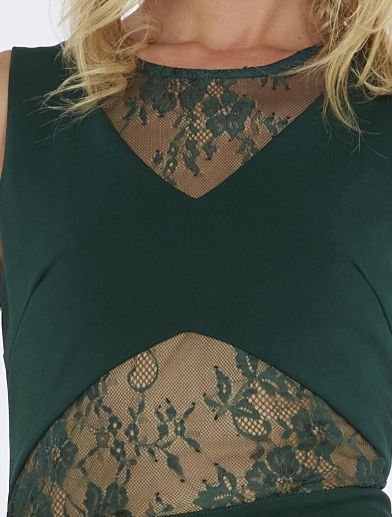Robe poitrine à empiècement croisé - vert - 6