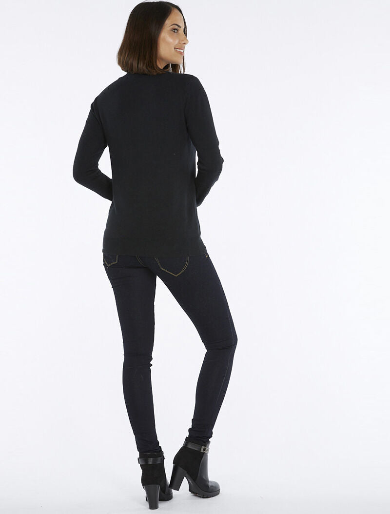 Pull basic plume en strass - noir - 5