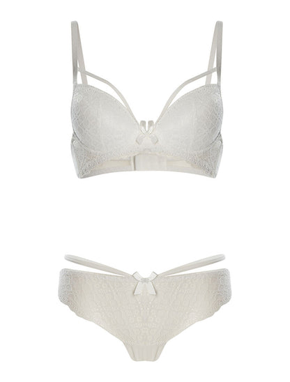 Ensemble SG et string poitrine lace - blanc - 1