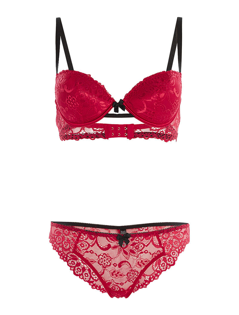 Ensemble SG et culotte liseré contrasté - rouge - 3