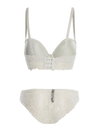 Ensemble SG et culotte  à bord dentelle - blanc - 2
