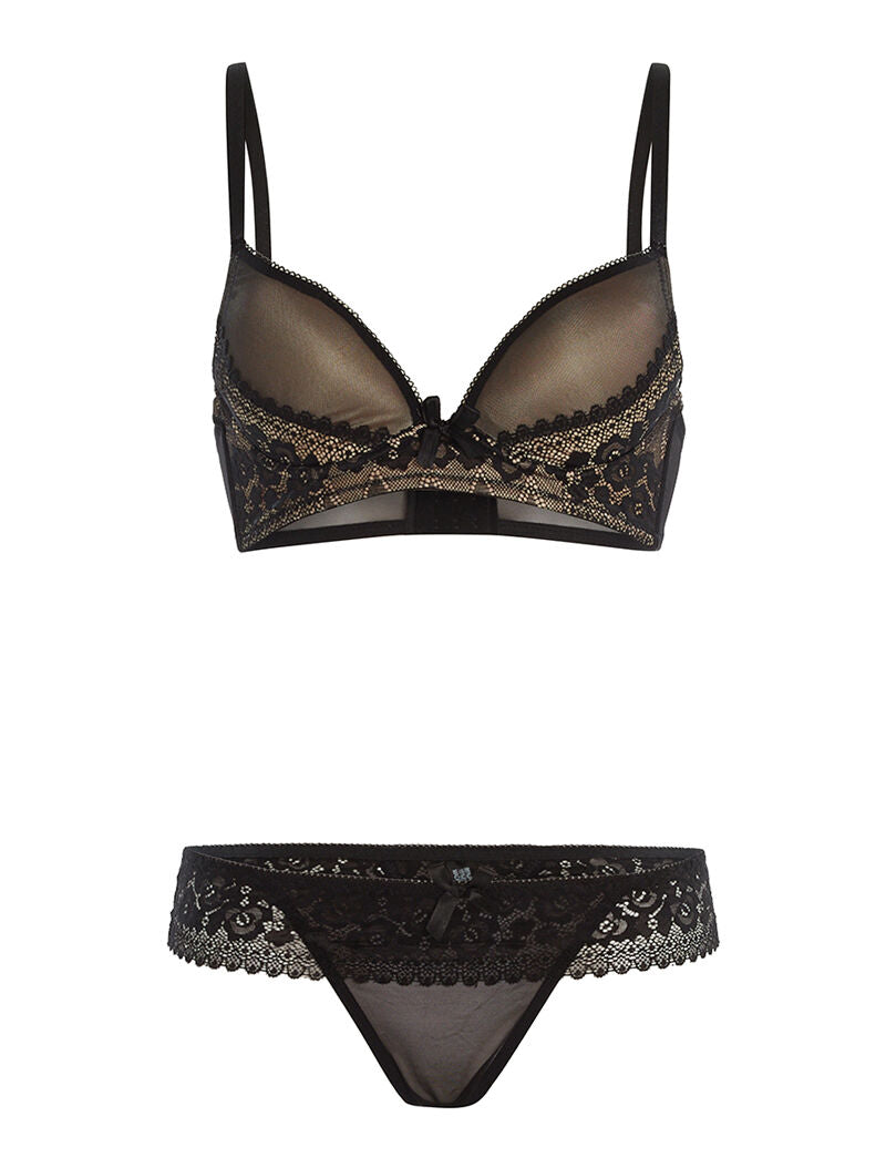 Ensemble SG et string à dentelle - noir - 1
