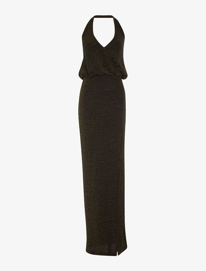 Robe longue pailletée - or - 2