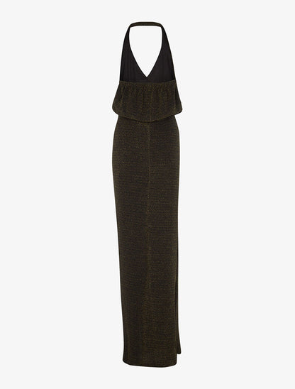 Robe longue pailletée - or - 3