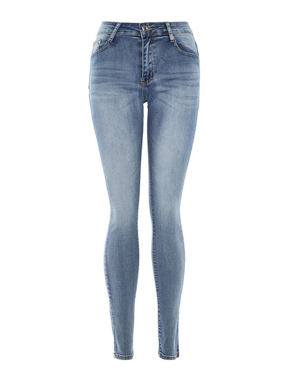 Jean classic bleached poche strass slim - bleu - 1