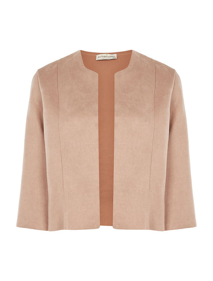 Veste légère effet daim ouvert - beige - 1