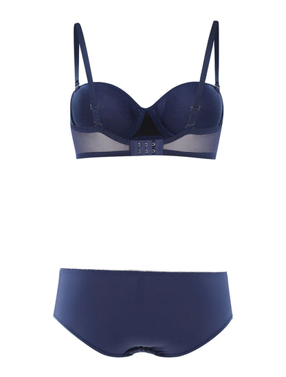 Ensemble SG corbeille dentelle et culotte - marine - 2