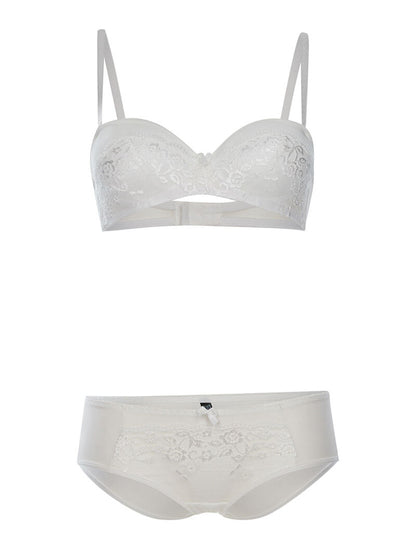 Ensemble SG corbeille dentelle et culotte - blanc - 1
