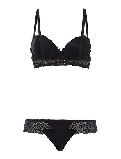 Ensemble SG et string à dentelle - noir - 2