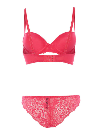 Ensemble SG et culotte à bord dentelle - rose - 2