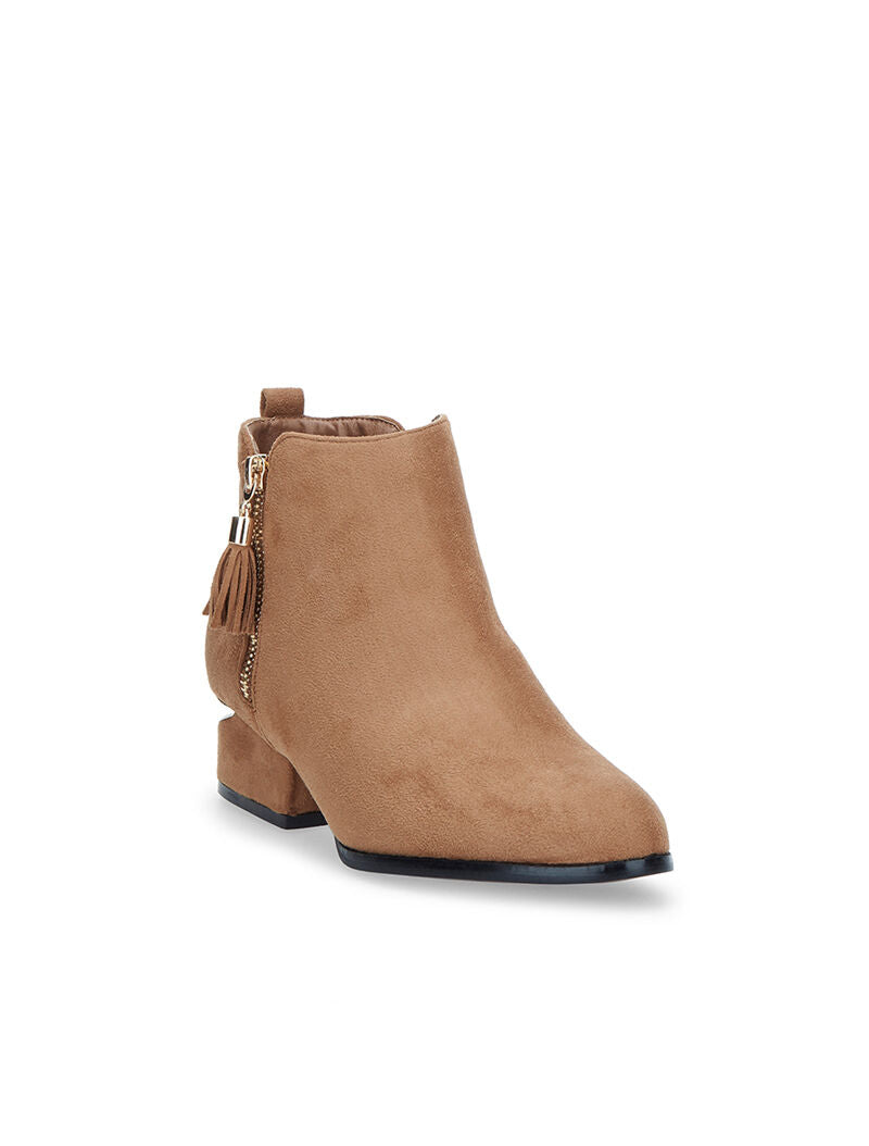 Bottines avec talon à découpe - camel - 2