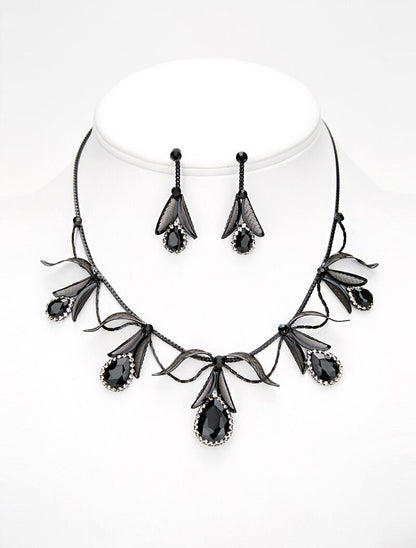 Parure gouttes - noir - 1