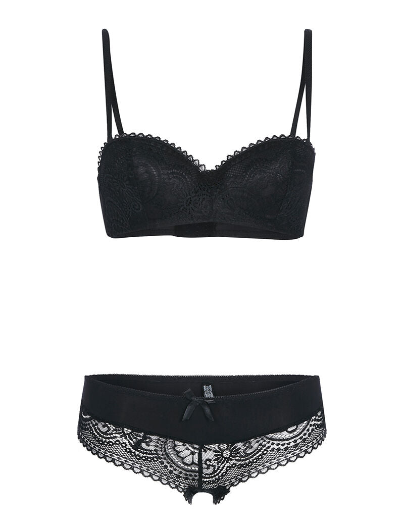 Ensemble SG et culotte dentelle - noir - 1