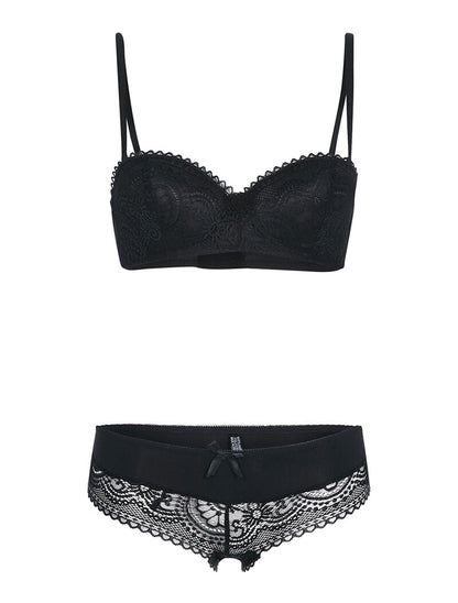 Ensemble SG et culotte dentelle - noir - 1