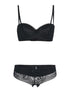Ensemble SG et culotte dentelle - noir - 1