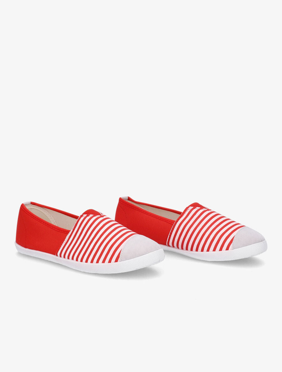 Slip - on rayées rouge - 4