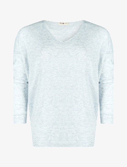 Pull ample dos dreamcatcher strassé - gris clair - 3