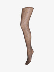 Collants fantaisies à motifs graphiques - Noir - 1