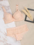 Ensemble grande taille en dentelle fleurie - Nude - 4