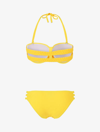 Bikini à bandes tressées - Jaune - 3
