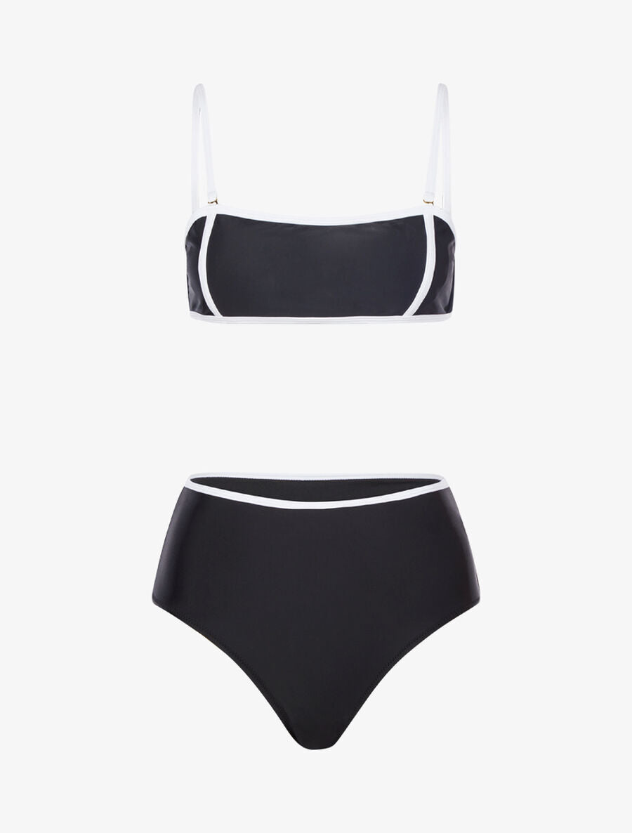 Bikini à liserés contrastants - Noir - 1